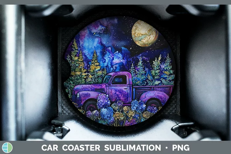 Galaxy Vintage Truck Car Coaster Sublimation Designs