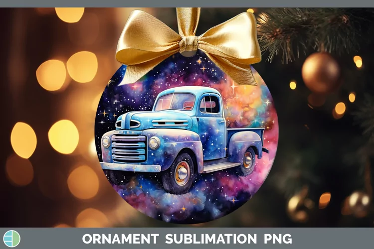 Galaxy Vintage Truck Ornament Sublimation Bauble Designs