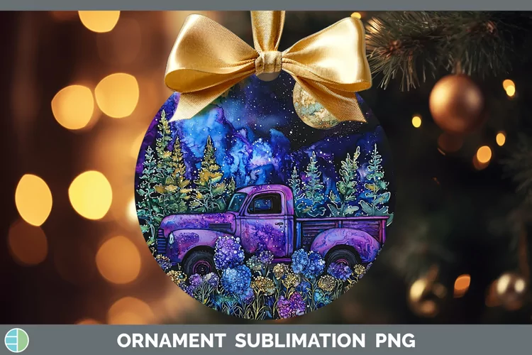 Galaxy Vintage Truck Ornament Sublimation Bauble Designs