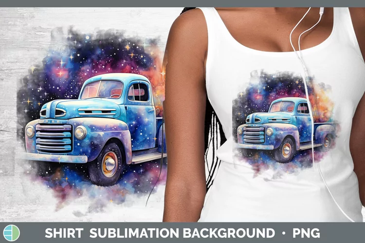 Galaxy Vintage Truck Shirt Sublimation Sublimation Backgroun