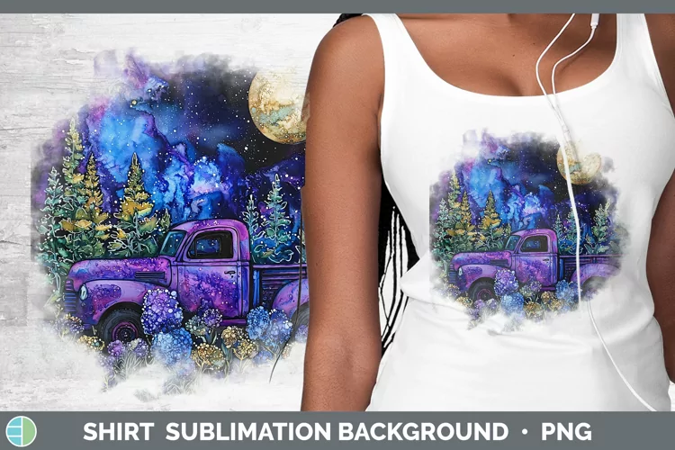 Galaxy Vintage Truck Shirt Sublimation Sublimation Backgroun