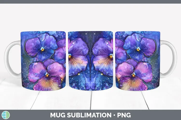 Galaxy Violet Mug Wrap Sublimation Coffee Cup Designs