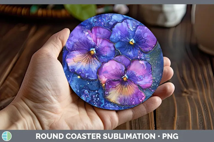 Galaxy Violet Round Coaster Sublimation Coaster Designs