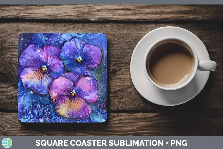 Galaxy Violet Square Coaster Sublimation Coaster Designs