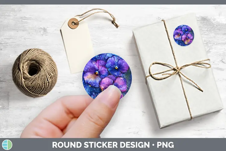 Galaxy Violet Stickers | Round Labels Designs