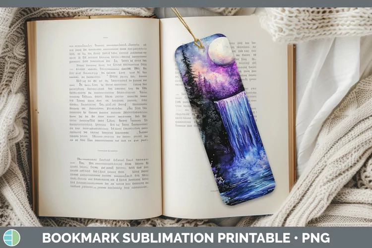 Galaxy Waterfall Bookmark Sublimation Printable Designs