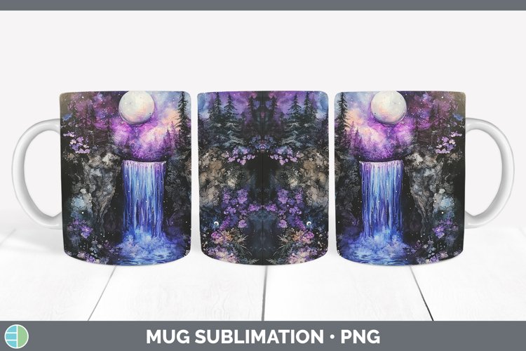 Galaxy Waterfall Mug Wrap Sublimation Coffee Cup Designs