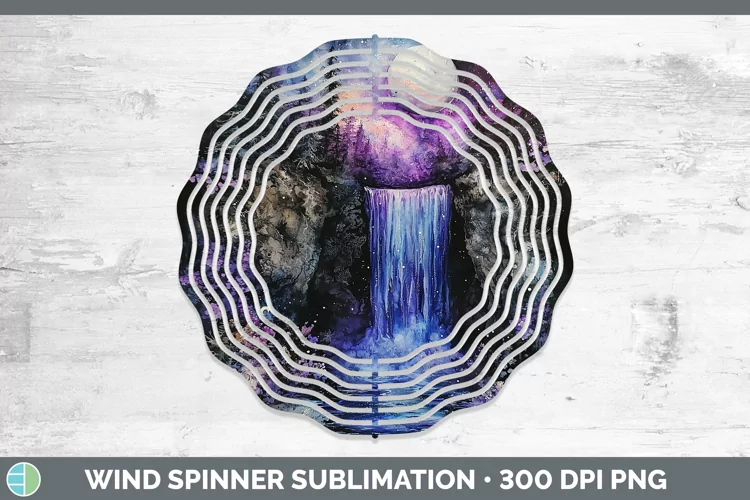 Galaxy Waterfall Wind Spinner Sublimation Spinner Designs