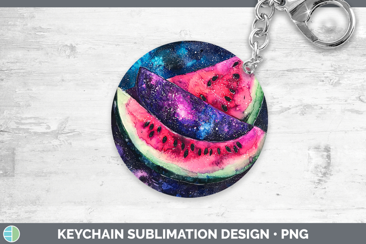 Galaxy Watermelon Keychain Sublimation Keyring Designs