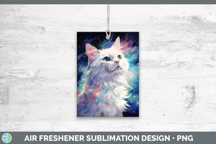 Galaxy White Cat Air Freshener Sublimation Car Freshener Des