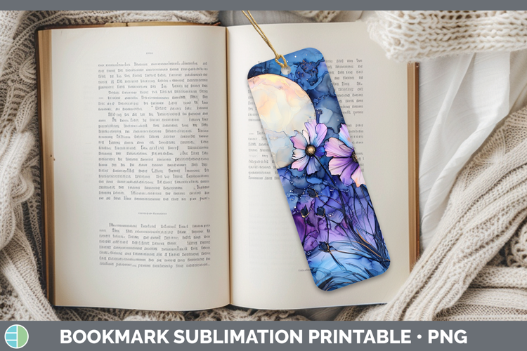 Galaxy Wild Flowers Bookmark Sublimation Printable Designs