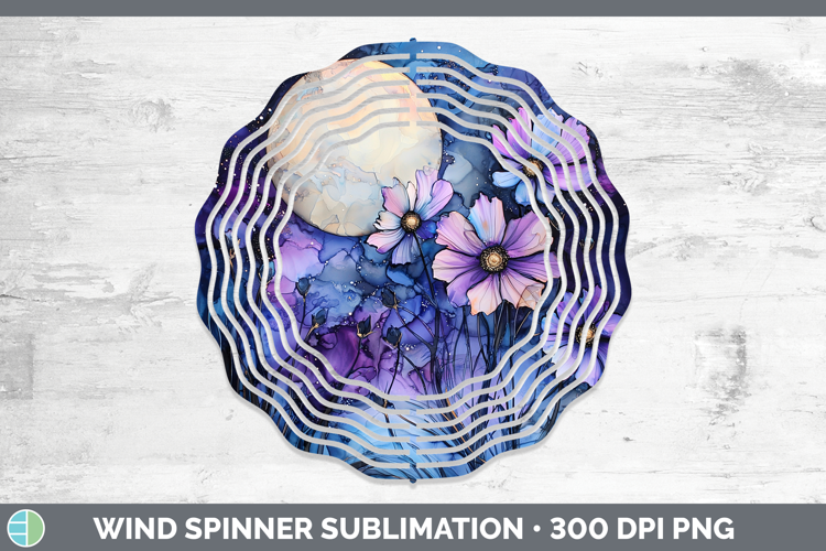 Galaxy Wild Flowers Wind Spinner Sublimation Spinner Designs