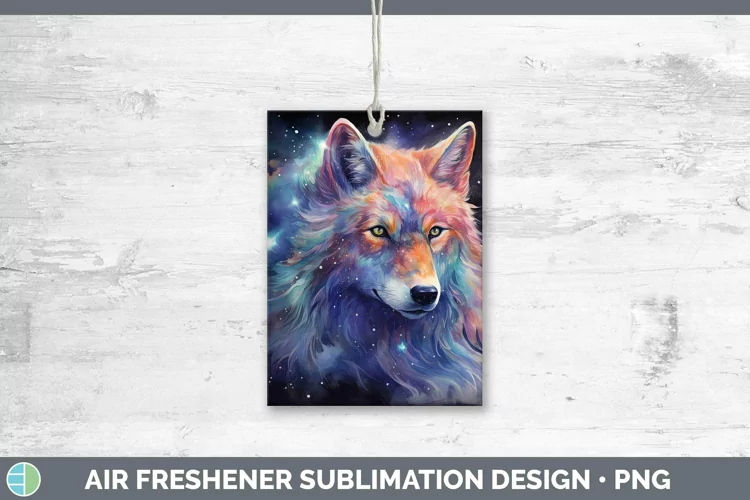 Galaxy Wolf Air Freshener Sublimation Car Freshener Designs