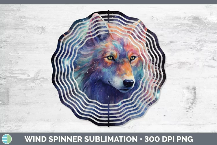 Galaxy Wolf Wind Spinner Sublimation Spinner Designs