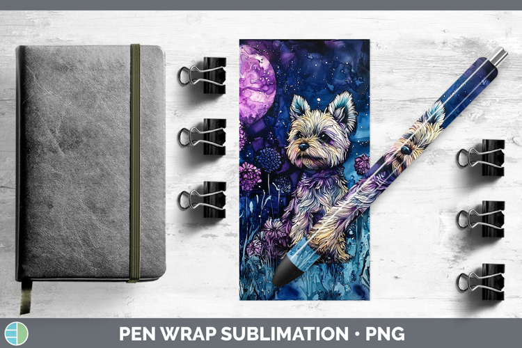 Galaxy Yorkshire Terrier Pen Wrap Sublimation Pen Designs