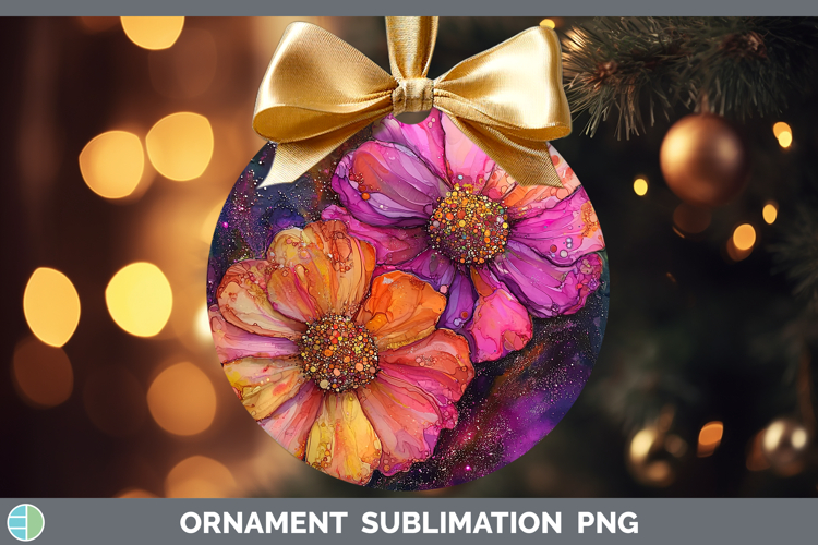 Galaxy Zinnia Ornament Sublimation Bauble Designs
