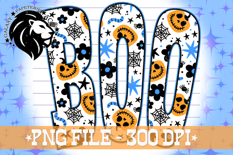 Blue Halloween Boo PNG, Pumpkins, Halloween Doodle PNG