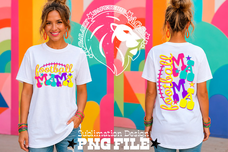 Football Mama Tshirt Dtf Sublimation Design PNG