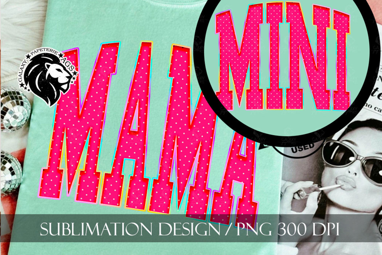 Mama and Mini Sublimation PNG, Pink Polka Dots