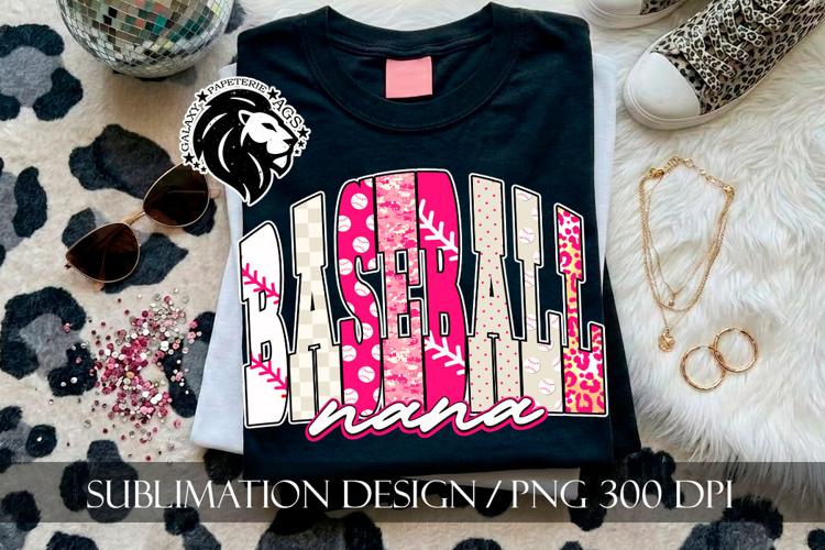 Baseball Nana Sublimation PNG, Polka Dots, Leopard, Camo