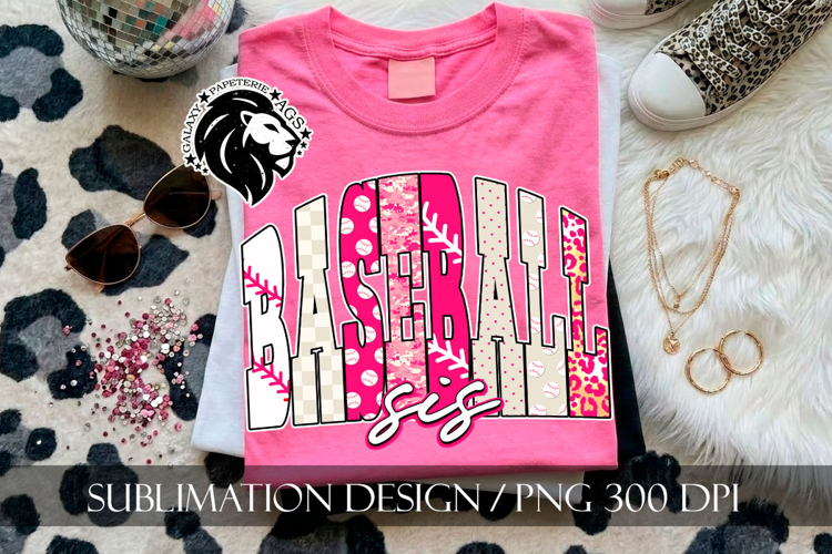 Baseball Sis Sister Sublimation PNG, Polka Dots Leopard Camo