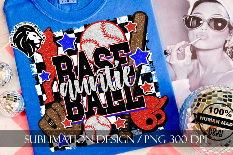 Baseball Auntie Sublimation PNG, Baseball Aunt PNG
