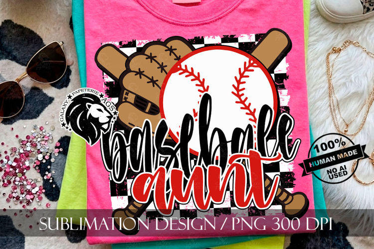 Baseball Aunt Sublimation PNG, Baseball Auntie PNG