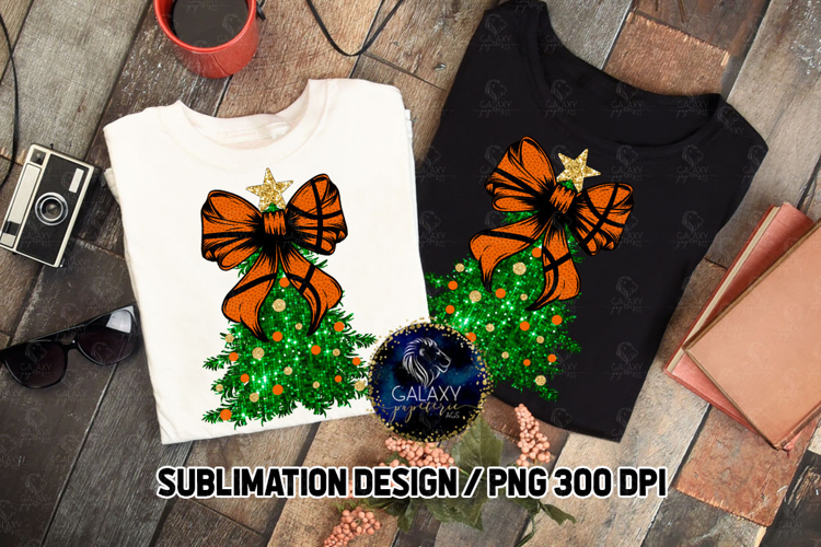 Basketball Coquette Christmas Tree Glitter Sublimation