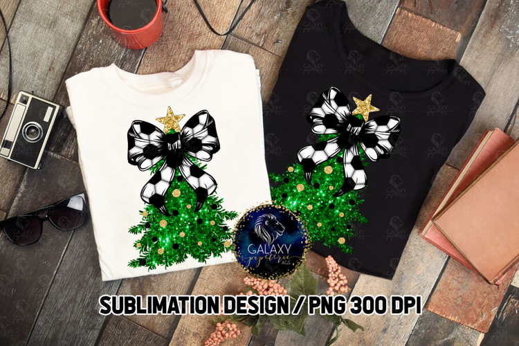 Soccer Coquette Christmas Tree Glitter Sublimation