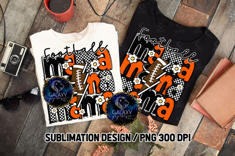 Retro Football Mama Sublimation PNG DTF, Orange, Groovy
