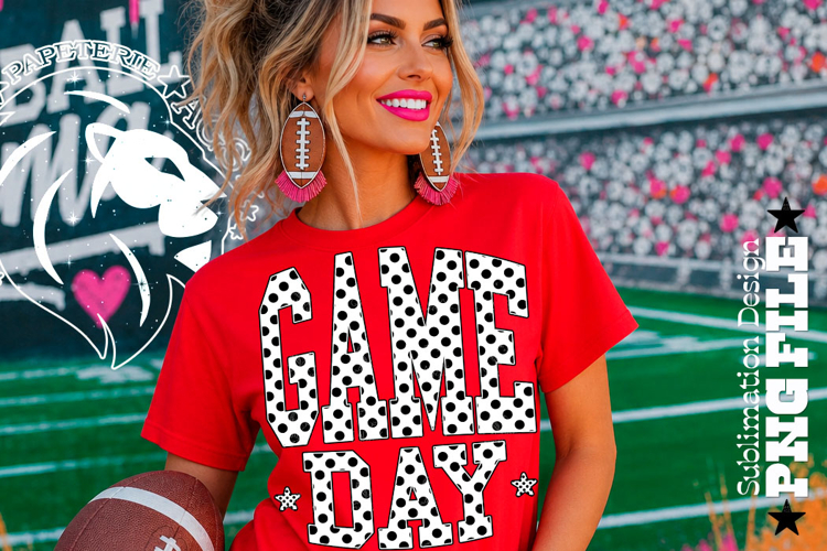 Any Sport Game Day Sublimation PNG, Polka Dots