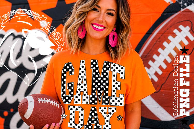 Any Sport Game Day Sublimation PNG, Polka Dots