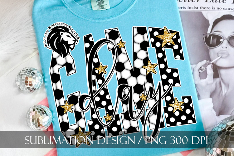 Soccer Game Day Sublimation PNG, Polka Dots