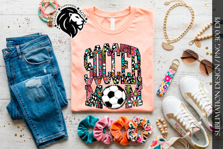 Soccer Mom Sublimation PNG, Groovy