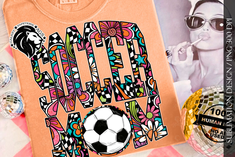 Soccer Mom Sublimation PNG, Groovy