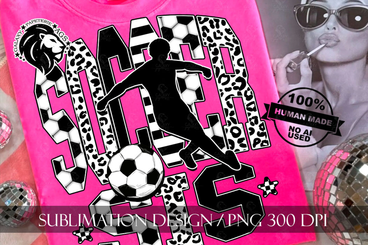 Soccer Sis Sister Sublimation PNG, Leopard, Striped Lines