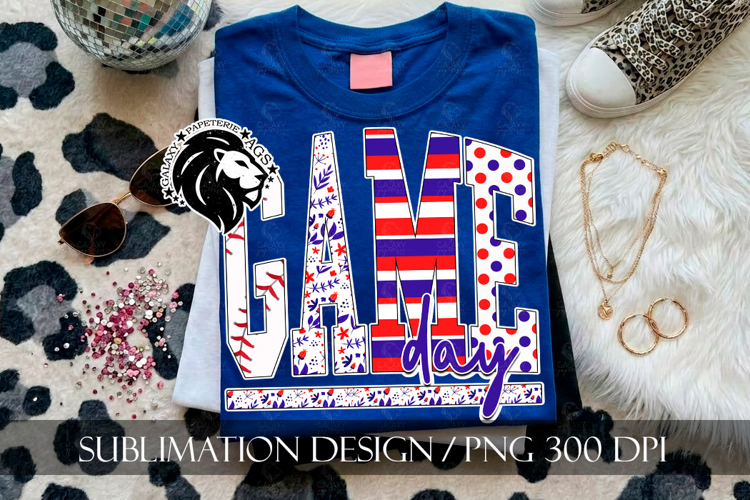 Patriotic Baseball Game Day Sublimation PNG
