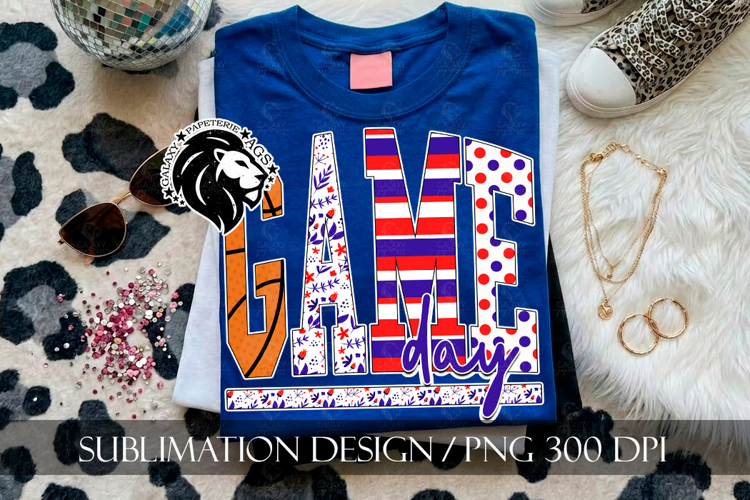 Patriotic Basketball Game Day Sublimation PNG
