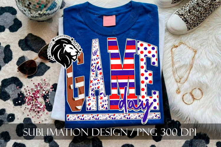 Patriotic Football Game Day Sublimation PNG