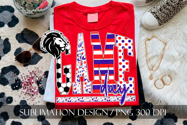 Patriotic Soccer Game Day Sublimation PNG