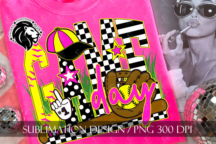 Pink Game Day Softball Sublimation PNG