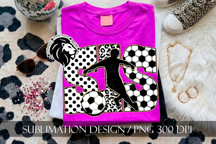 Gold Soccer Sis Sister Sublimation PNG, Leopard, Polka Dots