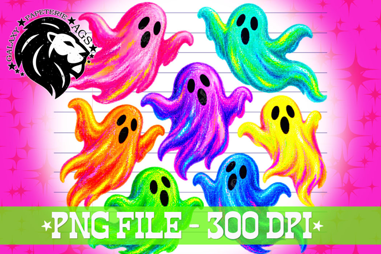 Colorful Ghosts Halloween, PNG, Kids Halloween