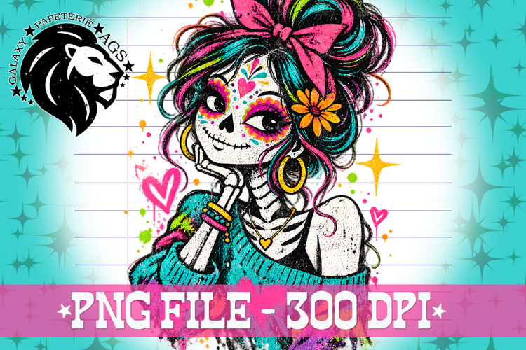 Girl Skeleton Halloween, Catrina, Grunge, PNG, Halloween