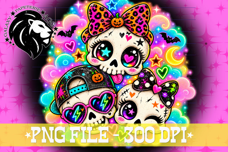 Skeletons Halloween, Colorful, PNG, Kids Halloween