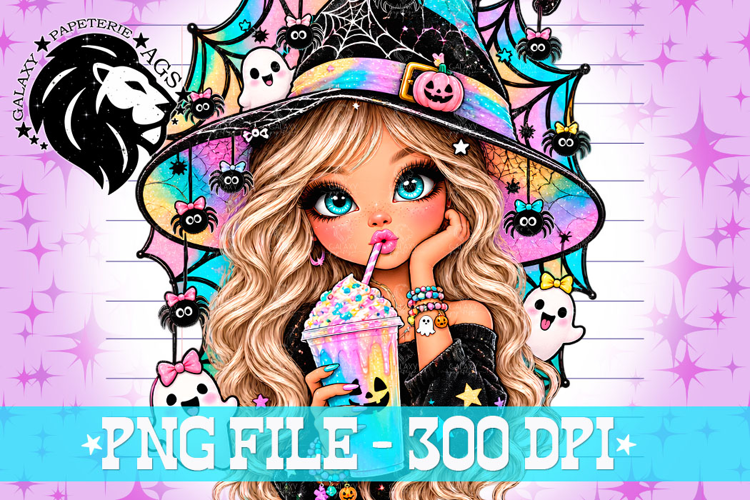 Witch Girl Halloween, Pastel Colors, PNG, Kids Halloween