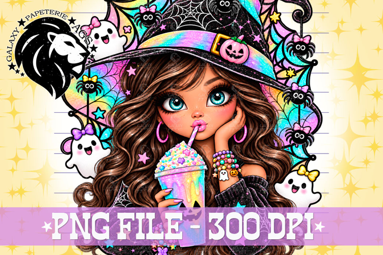 Witch Girl Halloween, Pastel Colors, PNG, Kids Halloween