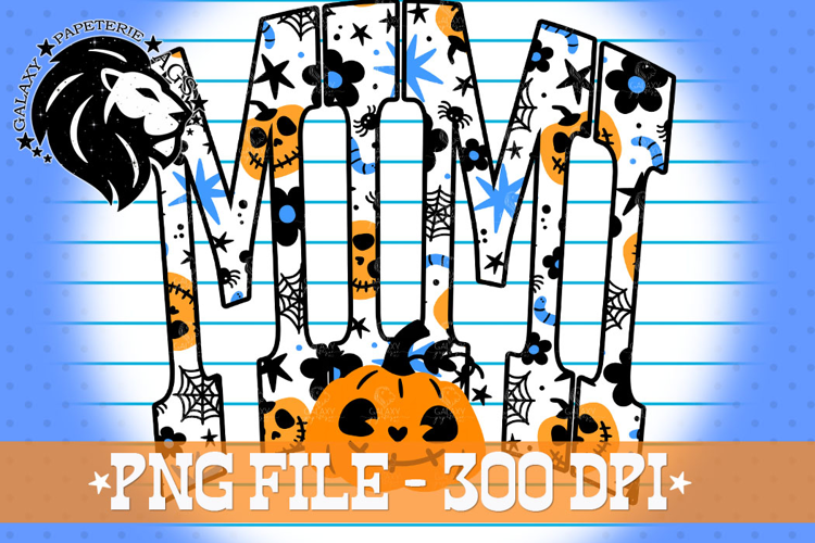 Halloween Mimi PNG, Blue Orange Grandma Halloween PNG