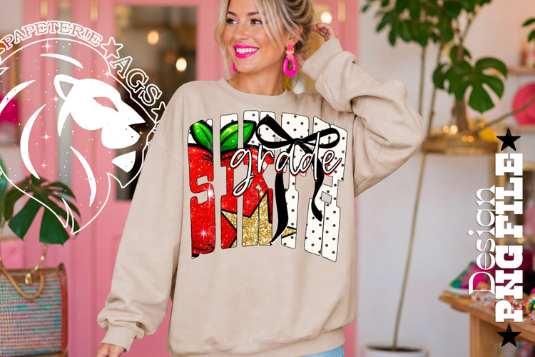 Polka Dots Coquette Sixth Grade, Teacher DTF Design, PNG