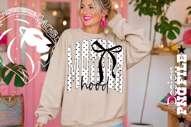 Coquette Polka Dots Motherhood, DTF Design, PNG